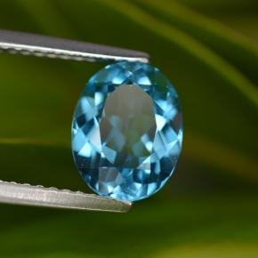 2.24 ct Blue Topaz Stone, Natural Topaz in Oval Facet Shape for Sale