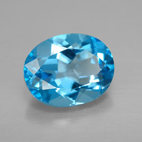 2.21 ct Blue Topaz Gemstone, Topaz Gem in Oval Facet Shape for Sale.