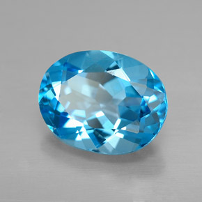 2.21 ct Blue Topaz Stone, Natural Topaz in Oval Facet Shape for Sale