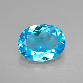 2.13 ct Blue Topaz Gemstone, Topaz Gem in Oval Facet Shape for Sale.