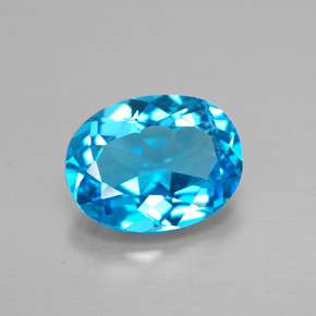2.09 ct Blue Topaz Gemstone, Topaz Gem in Oval Facet Shape for Sale.