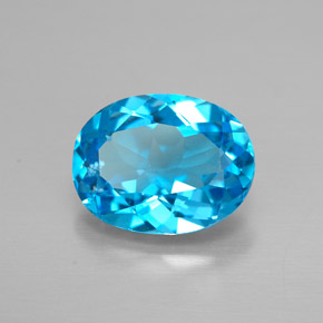 2.09 ct Blue Topaz Stone, Natural Topaz in Oval Facet Shape for Sale