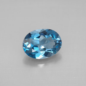2.07 ct Blue Topaz Gemstone, Topaz Gem in Oval Facet Shape for Sale.