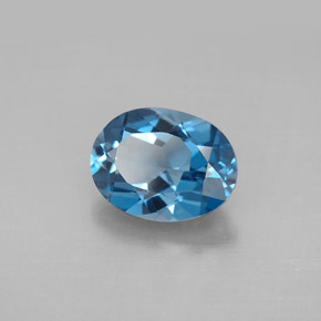2.07 ct Blue Topaz Stone, Natural Topaz in Oval Facet Shape for Sale
