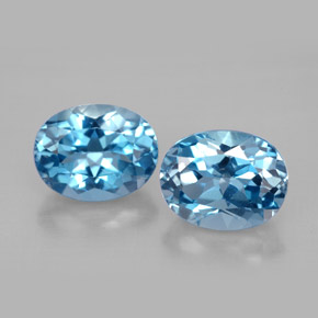 5.23 ct Blue Topaz Gemstone, Topaz Gem in Oval Facet Shape for Sale.