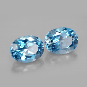 5.23 ct Blue Topaz Stone, Natural Topaz in Oval Facet Shape for Sale