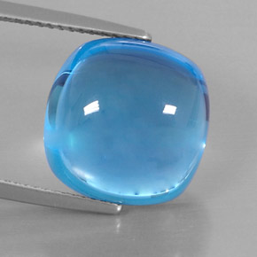 18.22 ct Blue Topaz Stone, Natural Topaz in Cushion Cabochon Shape for Sale