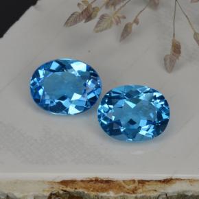 4.44 ct Blue Topaz Gemstone, Topaz Gem in Oval Facet Shape for Sale.