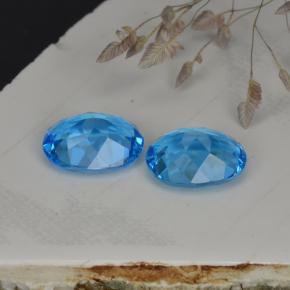 Topaz Gemstone in 9 x 7 mm (calibrated) Size for Sale, Topaz Stone in Swiss Blue Color