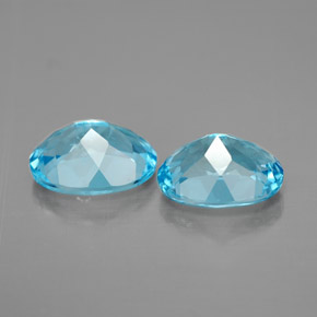 Topaz Gemstone in 9 x 7 mm (calibrated) Size for Sale, Topaz Stone in Swiss Blue Color