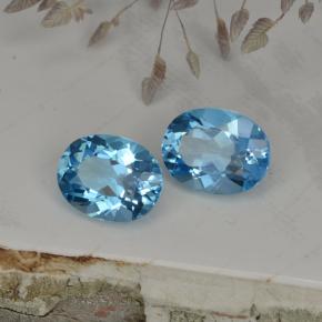 4.68 ct Blue Topaz Stone, Natural Topaz in Oval Facet Shape for Sale