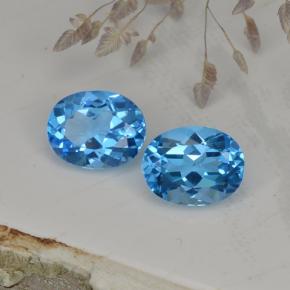 4.71 ctw Blue Topaz Gemstones, Topaz Gems in Oval Facet Shape for Sale.