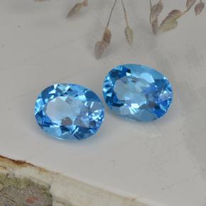 4.71 ctw Blue Topaz Stones, Natural Topaz in Oval Facet Shape for Sale