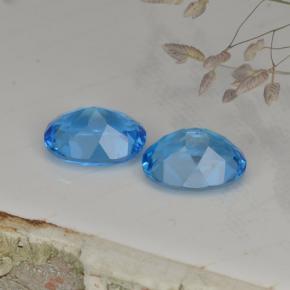 Topaz Gemstones in 9 x 7 mm (calibrated) Size for Sale, Topaz Stones in Swiss Blue Color
