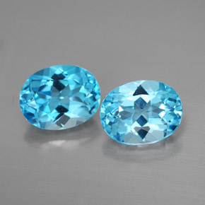 4.60 ct Blue Topaz Gemstone, Topaz Gem in Oval Facet Shape for Sale.