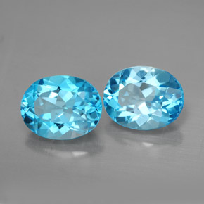 4.60 ct Blue Topaz Stone, Natural Topaz in Oval Facet Shape for Sale
