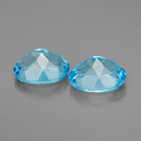Topaz Gemstone in 9 x 7 mm (calibrated) Size for Sale, Topaz Stone in Swiss Blue Color