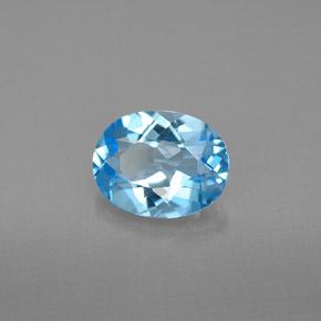 2.05 ct Swiss Blue Topaz Stone, Natural Topaz in Oval Facet Shape for Sale
