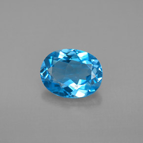 2.25 ct Blue Topaz Gemstone, Topaz Gem in Oval Facet Shape for Sale.
