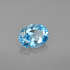 2.38 ct Blue Topaz Stone, Natural Topaz in Oval Facet Shape for Sale