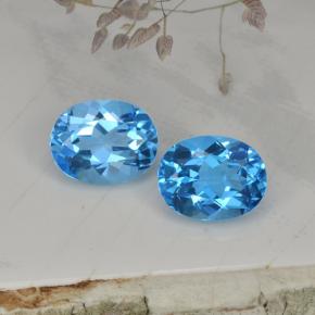 4.93 ctw Blue Topaz Gemstones, Topaz Gems in Oval Facet Shape for Sale.