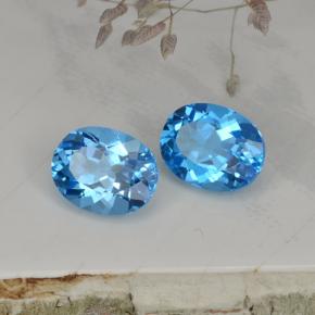 4.93 ctw Blue Topaz Stones, Natural Topaz in Oval Facet Shape for Sale