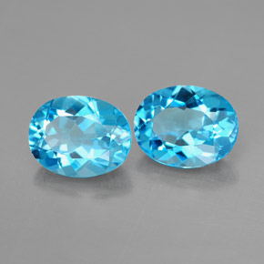 4.62 ct Swiss Blue Topaz Stone, Natural Topaz in Oval Facet Shape for Sale