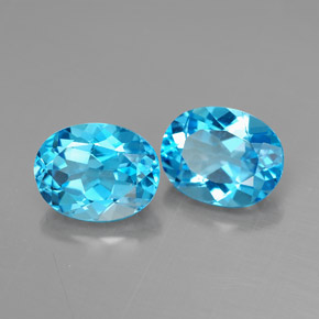 4.97 ct Blue Topaz Stone, Natural Topaz in Oval Facet Shape for Sale