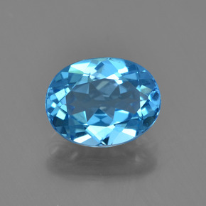 2.26 ct Blue Topaz Gemstone, Topaz Gem in Oval Facet Shape for Sale.