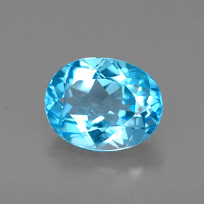 2.54 ct Blue Topaz Gemstone, Topaz Gem in Oval Facet Shape for Sale.