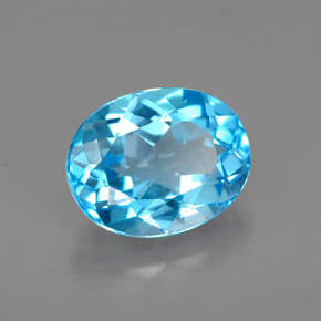 2.54 ct Blue Topaz Stone, Natural Topaz in Oval Facet Shape for Sale