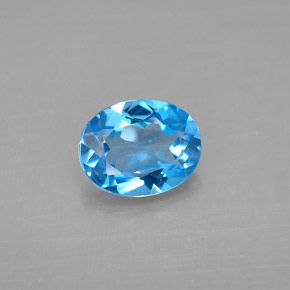 2.13 ct Blue Topaz Gemstone, Topaz Gem in Oval Facet Shape for Sale.