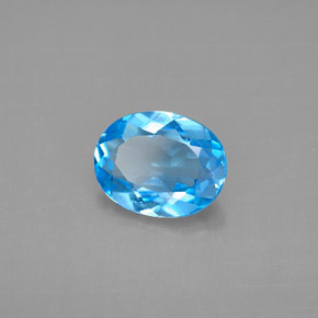 1.91 ct Blue Topaz Stone, Natural Topaz in Oval Facet Shape for Sale