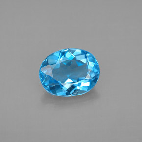 2.22 ct Blue Topaz Gemstone, Topaz Gem in Oval Facet Shape for Sale.