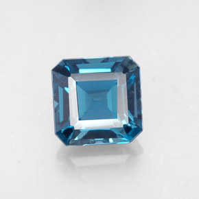 1.62 ct Blue Topaz Gemstone, Topaz Gem in Octagon Facet Shape for Sale.
