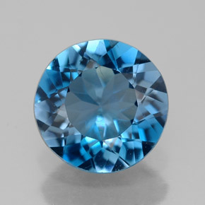 2.58 ct Blue Topaz Gemstone, Topaz Gem in Round Facet Shape for Sale.