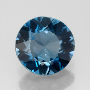 2.71 ct Blue Topaz Stone, Natural Topaz in Round Facet Shape for Sale