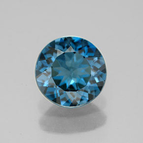 2.91 ct Blue Topaz Gemstone, Topaz Gem in Round Facet Shape for Sale.