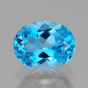 2.66 ct Blue Topaz Gemstone, Topaz Gem in Oval Facet Shape for Sale.