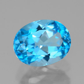 2.66 ct Blue Topaz Stone, Natural Topaz in Oval Facet Shape for Sale
