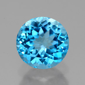 2.59 ct Blue Topaz Gemstone, Topaz Gem in Round Facet Shape for Sale.