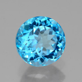 2.59 ct Blue Topaz Stone, Natural Topaz in Round Facet Shape for Sale