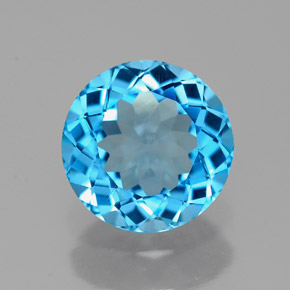 2.31 ct Blue Topaz Gemstone, Topaz Gem in Round Facet Shape for Sale.