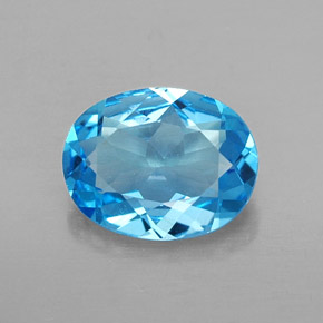 1.85 ct Blue Topaz Gemstone, Topaz Gem in Oval Facet Shape for Sale.