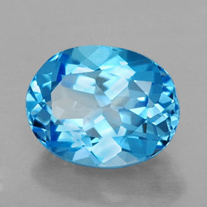 2.54 ct Blue Topaz Stone, Natural Topaz in Oval Facet Shape for Sale
