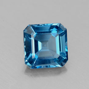 1.90 ct Blue Topaz Gemstone, Topaz Gem in Octagon Facet Shape for Sale.