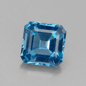 1.90 ct Blue Topaz Stone, Natural Topaz in Octagon Facet Shape for Sale