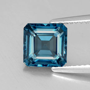 1.98 ct Blue Topaz Gemstone, Topaz Gem in Octagon Facet Shape for Sale.