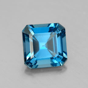 1.91 ct Blue Topaz Gemstone, Topaz Gem in Octagon Facet Shape for Sale.