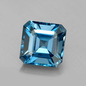 2.23 ct Blue Topaz Gemstone, Topaz Gem in Octagon Facet Shape for Sale.